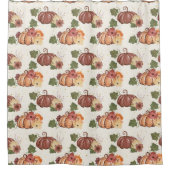Herfst Waterverf Pumpkin Floral Douchegordijn (Voorkant)