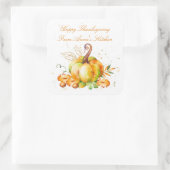 Herfst Waterverf Pumpkin Patch Square Stickers (Tas)