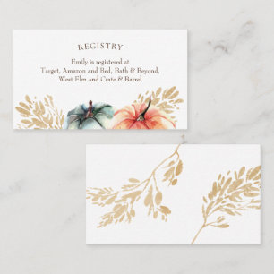 Herfst Waterverf Pumpkin Wheat Shower Registry Kaa Visitekaartje