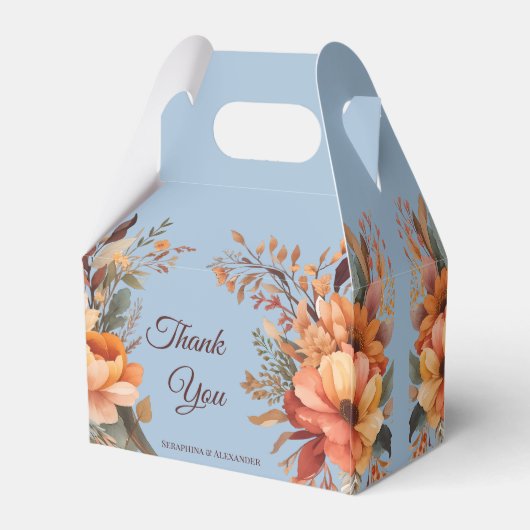 Herfst Waterverf rustieke bloemen dank u bruiloft Bedankdoosjes (Achterkant)
