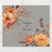 Herfst Waterverf rustieke bloemenbruiloft Bier Etiket (Enkel label)