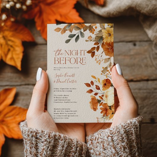 Herfst Waterverf Rustieke repetitie Dinner Wedding Kaart