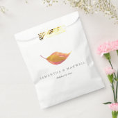 Herfst Waterverf Sinaasappel Leaf Wedding Bedankzakje (Gezegeld)