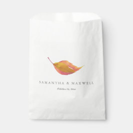 Herfst Waterverf Sinaasappel Leaf Wedding Bedankzakje