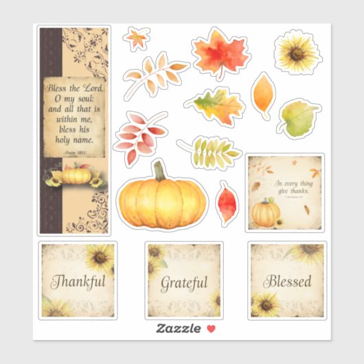 Herfst Waterverf Stickers (Vel)