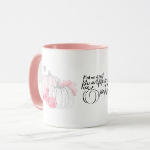 Herfst Waterverf White Silver Glitter Pumpkin Pink Mok