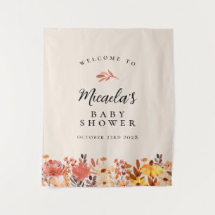 Herfst Waterverf Wildbloem Baby shower Welkom Wandkleed