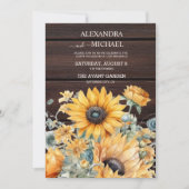 Herfst Waterverf Zonnebloem Bruiloft Kaart (Voorkant)