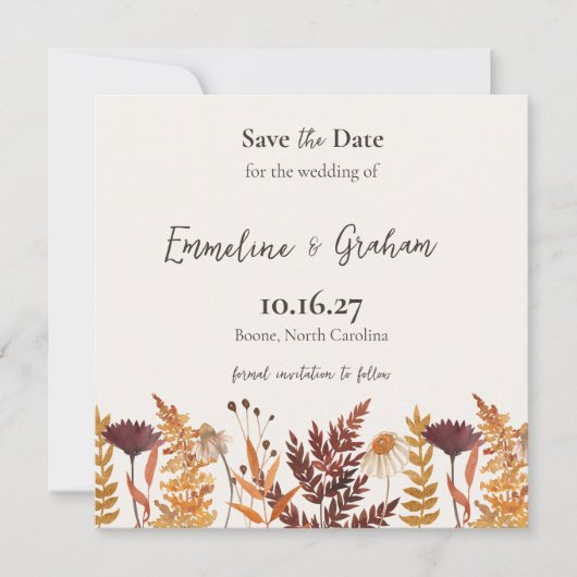 Herfst Weide Trouw Save the Date (Voorkant)