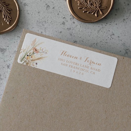 Herfst Weide Wilde Bloemen Retouradres Label