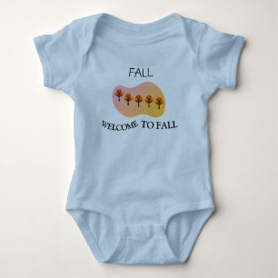 Herfst Welkom bij de herfst baby lichtblauw Romper