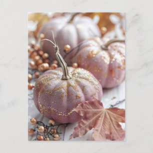 herfst wenskaart elegante pompoenen briefkaart