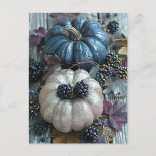 herfst wenskaart elegante pompoenen briefkaart