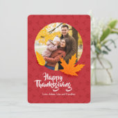 Herfst wenskaart met foto kaart (Staand voorkant)