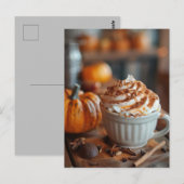 herfst wenskaart warme pompoen specerij latte briefkaart (Voorkant / Achterkant)