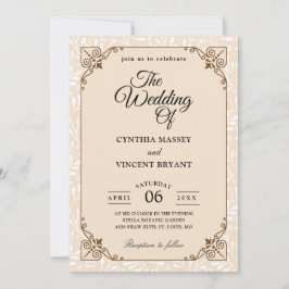 herfst westerne huwelijksuitnodigingen kaart