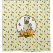 Herfst Wheaten Terrier (pieppompoenen 1b2) Douchegordijn (Voorkant)