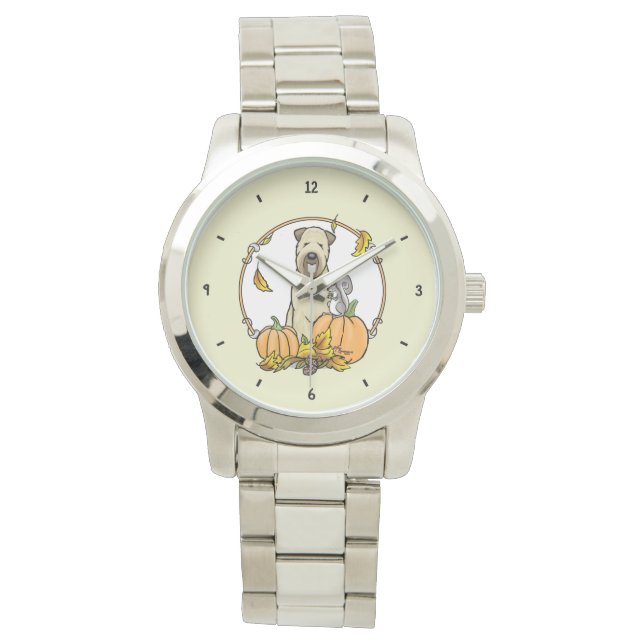 Herfst Wheaten Terrier (pieppompoenen 1b2) Horloge (Voorkant)