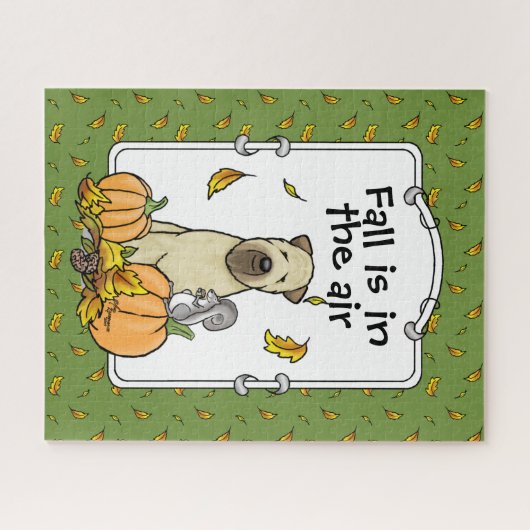 Herfst Wheaten Terrier (pieppompoenen 1b2) Legpuzzel (Horizontaal)