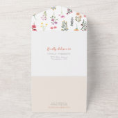 Herfst Whimsical Wildflower Calligraphy Oval Weddi All In One Uitnodiging (Buitenkant)