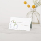 Herfst White Pumpkin & Greenery Waterverf Wedding (Voorkant)