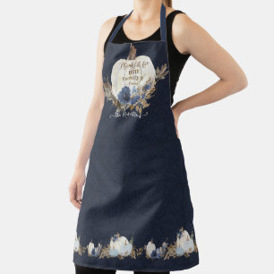Herfst White Pumpkin Rustic Leaves Navy Blue Flora Schort