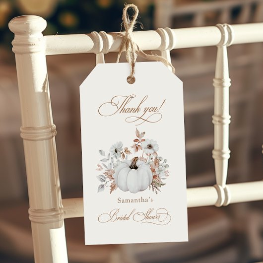 Herfst White Pumpkin Vrijgezellenfeest Cadeaulabel