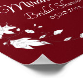 Herfst Wijn & Witte Bloem Bruidsfeest Bord Poster (Hoek)