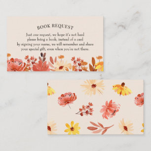 Herfst Wildbloem Boekaanvraag/Boek voor Baby Visitekaartje
