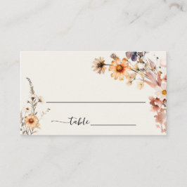 Herfst Wildbloemen Boho Bruiloft Gast Naam Plaatskaartje