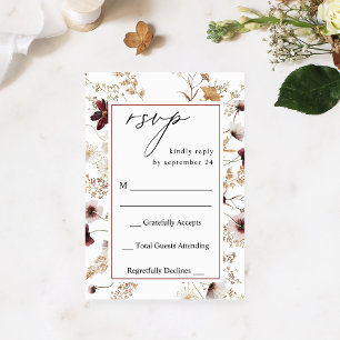 Herfst Wildbloemen Floral no Meal RSVP 2 Kaartje
