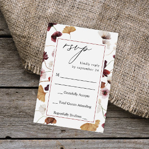 Herfst Wildbloemen Floral no Meal RSVP Kaartje