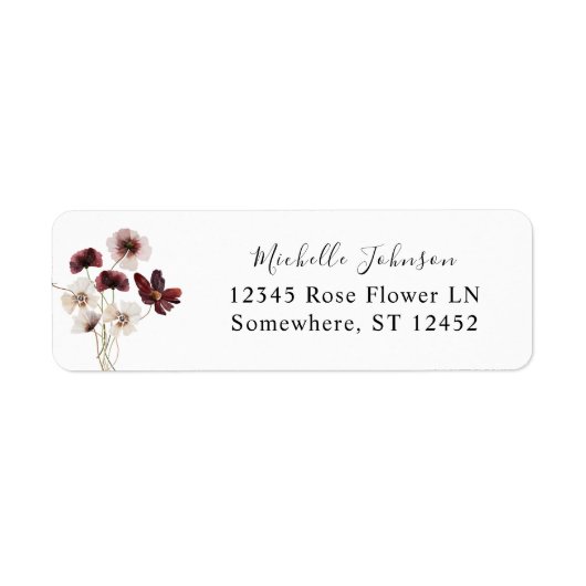 Herfst Wildbloemen Floral Return Address Label (Voorkant)