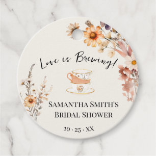 Herfst Wildbloemen Liefde is het Brouwen van Thee  Bedankjes Labels