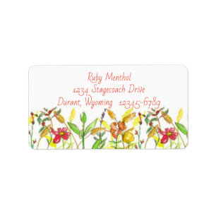 Herfst Wildbloemen Oranje Snapdragons Foxtail Etiket