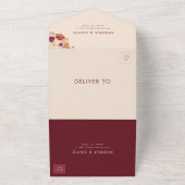 Herfst Wildbloemen QR Code RSVP Herfstbruiloft All In One Uitnodiging (Buitenkant)