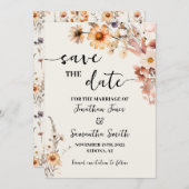 Herfst Wildbloemen Save the Date Bruiloft (Voorkant / Achterkant)