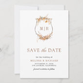 Herfst Wilde Bloem Crest QR Code Trouwdag Save The Date (Voorkant)