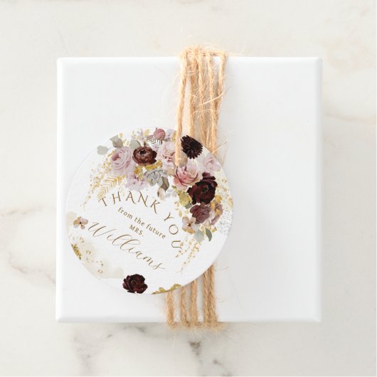 Herfst Wilde Bloem Goud Bloem Bruids Bruiloft Bedankjes Labels (In situ)