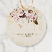 Herfst Wilde Bloem Goud Bloemstuk Bruidsdouche Bedankjes Labels (Achterkant)