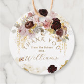 Herfst Wilde Bloem Goud Bloemstuk Bruidsdouche Bedankjes Labels (Voorkant)