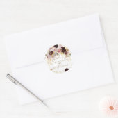 Herfst Wilde Bloem Goud Bloemstuk Bruidsdouche Ronde Sticker (Envelop)