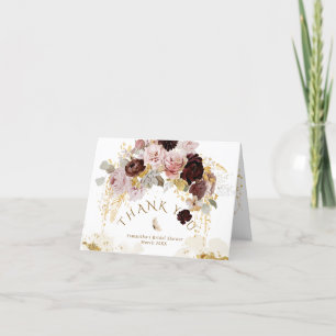 Herfst Wilde Bloem Goud Bloemstuk Bruidsfeest Bedankkaart