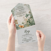 Herfst wilde bloemen all in one uitnodiging (Afscheurbaar)