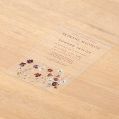 Herfst Wilde Bloemen Bruiloft Acryl Uitnodigingen (Laagn)