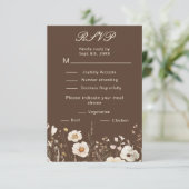 Herfst Wilde Bloemen Bruiloft RSVP Kaartje (Staand voorkant)