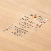 Herfst wilde bloemen niets Fancy gewoon liefde elo Acryl Uitnodigingen (Laagn)