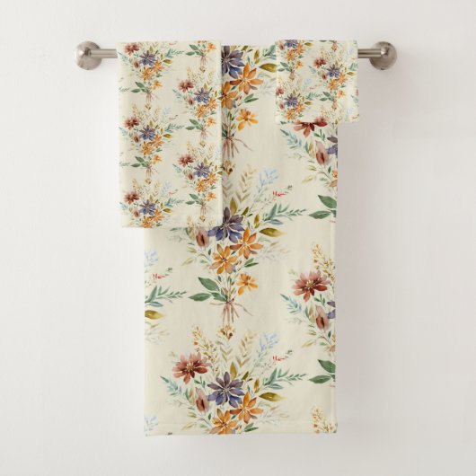 Herfst wilde bloemen patroon bad handdoek (Insitu)