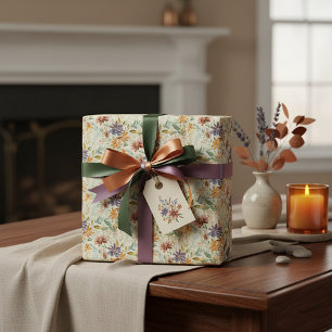 Herfst wilde bloemen patroon cadeaupapier