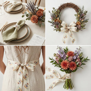 Herfst wilde bloemen patroon lint